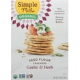 thumbnail image 3 of Simple Mills Garlic & Herb Seed Flour Crackers, Gluten-Free & Vegan, Case of 6 (4.25 oz Boxes), 3 of 4
