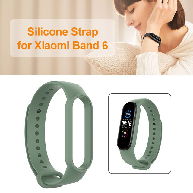Correa de silicona para reloj inteligente para Mi Band 6/6 NFC/5 (verde claro)