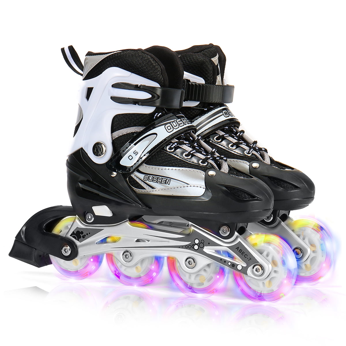 Youth and Women Nattork Adjustable Inline Skates for Kids and Adults with Light Up Wheels,Beginner Skates Fun Illuminating Outdoor Blades for Girls and Boys 