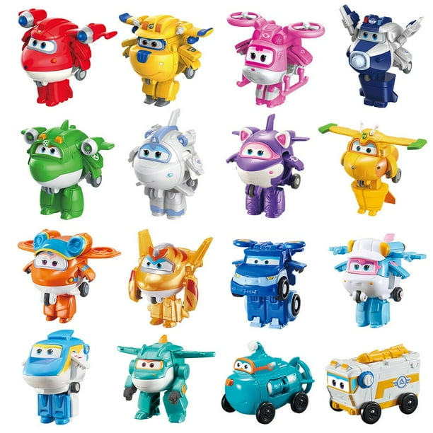 Figuras de accion de Super Wings para ninos Mini juguete transformable de 2 pulgadas deformacion avion Robot regalos Fivean unisex Walmart en linea