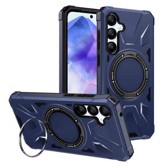 Venoro for Samsung Galaxy A55 5G Case Shockproof Magnetic Phone Cover with Stand, Blue