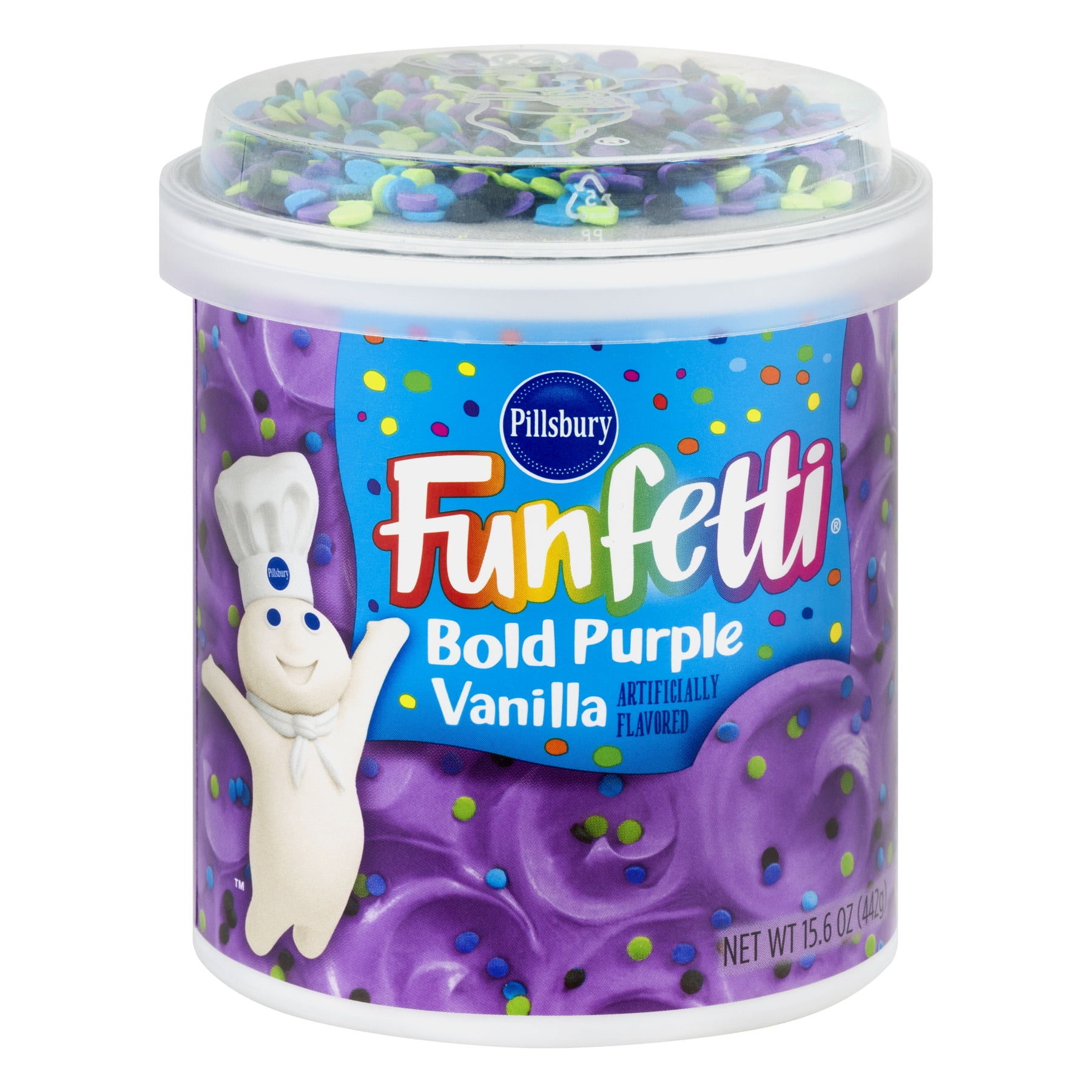 (3 Pack) Pillsbury Funfetti Bold Purple Vanilla Frosting, 15.6 oz ...