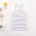 thumbnail image 2 of TOWED22 Girls Undershirts Toddler Cami Camisole Tank Tops Elastic Spaghetti Straps Sleeveless Cotton Tank Top for Kids(White,18-24 M), 2 of 4