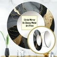 thumbnail image 3 of Designart "Minimalism Chrome Black And Gold Potteries" Abstract Spirals Round Mirror Wall Decor Modern - Large Black Round Office Mirror - Round Mirror - 23" x 23", 3 of 6