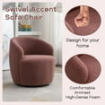 thumbnail image 5 of LuxyHoom Swivel Barrel Chair with Teddy Fabric, Swivel Accent Chair, Comfy Sherpa Round Accent Chair, Swivel Club Armchair for Nursery Living Room Bedroom (Red), 5 of 12