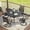 Black-Taupe, variant on Vicllax 5-Piece Outdoor Patio Dining Set Metal Swivel Chairs & Round Steel Table with Umbrella Hole