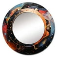 thumbnail image 2 of Designart "Diamond Dusk Luxury Watch painting III" Fashion Multi-Color Large Round Mirror - Round Mirror Wall Décor - Glam Round Printed Mirror 36" x 36" Inch, 2 of 5