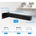 thumbnail image 2 of 4PCS Metal Shelf Brackets Wall Shelf Brackets Wall Shelf Brackets Retro Wall Shelf Bracket T Shape 20cm Floating Shelf Bracket Black Floating Shelf Brackets with Screws, 2 of 5