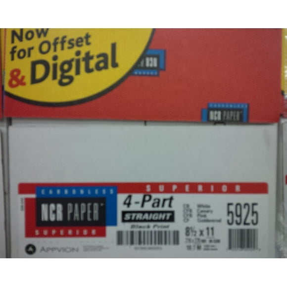 NCR Carbonless paper 1250 sets, 5000 sheets 8.5 x 11. CB White, CFB canary, CFB pink, CF Goldenrod