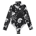 thumbnail image 2 of Jellyfish Starfish Conches Women's Mock Turtle Neck Long Sleeve Tops Bodysuit Jumpsuit One Piece Leotards Shirt, 2 of 8