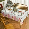 thumbnail image 2 of Christmas Tablecloth 60×120 Inch, Pink Trees Golden Snow Washable Table Cover for Party Picnic Dinner Decor, 2 of 6