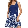 thumbnail image 1 of Vestido de Verano Casual de Mujer Impreso sin Mangas con Cuello en V Conjunto Superior, Imitación de Algodón Tirar Marco Suelto, 1 of 6