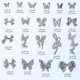 thumbnail image 1 of Accesorios para uñas de mariposa plateada, accesorios para uñas de lujo ligeros de aleación tridimensional de metal, 1 of 2