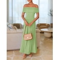 thumbnail image 3 of Vestido largo ZESICA para mujer, con hombros descubiertos, color salvia, tamaño mediano, 3 of 7