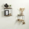 thumbnail image 3 of Hometrends Boxton Wood and Metal Floating Wall Shelf Set, Set of 2, 3 of 8