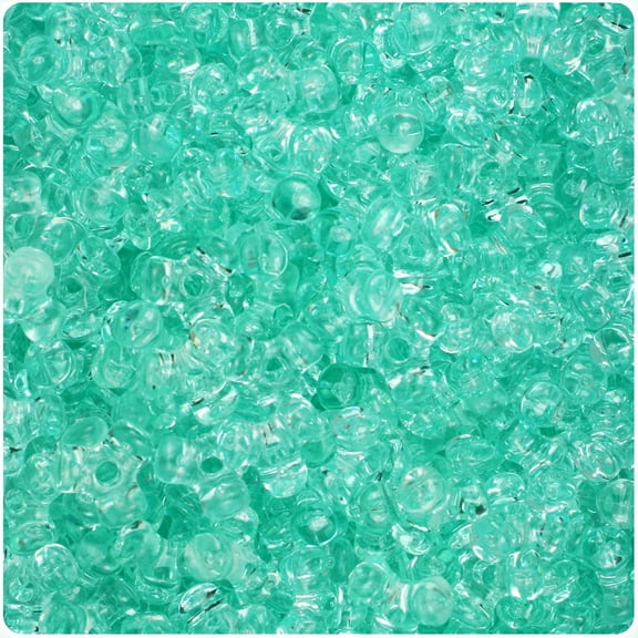 BeadTin Green Aqua Transparent 11mm TriBead Craft Beads (500pcs)