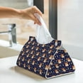 thumbnail image 6 of Uemuo Corgi Lying With Moons And Stars Pattern Tissue Box Cover Holder, Triangle with Bottom Belt - PVC Leather Decorative Organizer for Tabletop, Bathroom, Car, Office, 6 of 9
