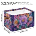 thumbnail image 4 of Yayeee Canvas Storage Basket with Handles for Shelves Fabric Bins Closet Organizer, Light Purple Flowers, 4 of 8
