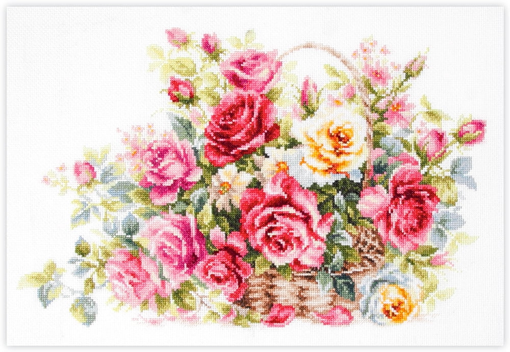 Basket with Roses 70-19 Counted Cross-Stitch Kit