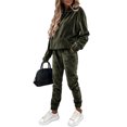 thumbnail image 1 of UKAP Ensemble de Jogging pour Femmes Manches Longues Survêtements à Cordon Deux Pièces Tenue Décontractée de Course Vert Armée m, 1 of 9