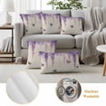 thumbnail image 5 of Wisteria Outdoor Pillow Covers 16x16 Set of 2,Waterproof Patio Throw Pillowcase Protectors,Spring Purple Flowers Butterflies Vintage Beige Decorative Pillow Shams Cushion Covers for Seat Bed Couch, 5 of 8