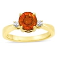 thumbnail image 2 of Star K � 3 Three Stone Round Simulated Orange Mexican Fire Opal Classic Engagement Promise Ring, 2 of 9