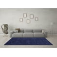 thumbnail image 3 of Ahgly Company Machine Washable Indoor Round Abstract Blue Contemporary Area Rugs, 7' Round, 3 of 4