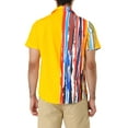 thumbnail image 3 of MODA NOVA Big & Tall Men's Color Block Short Sleeve Button Striped Shirts Yellow 3XLT, 3 of 5