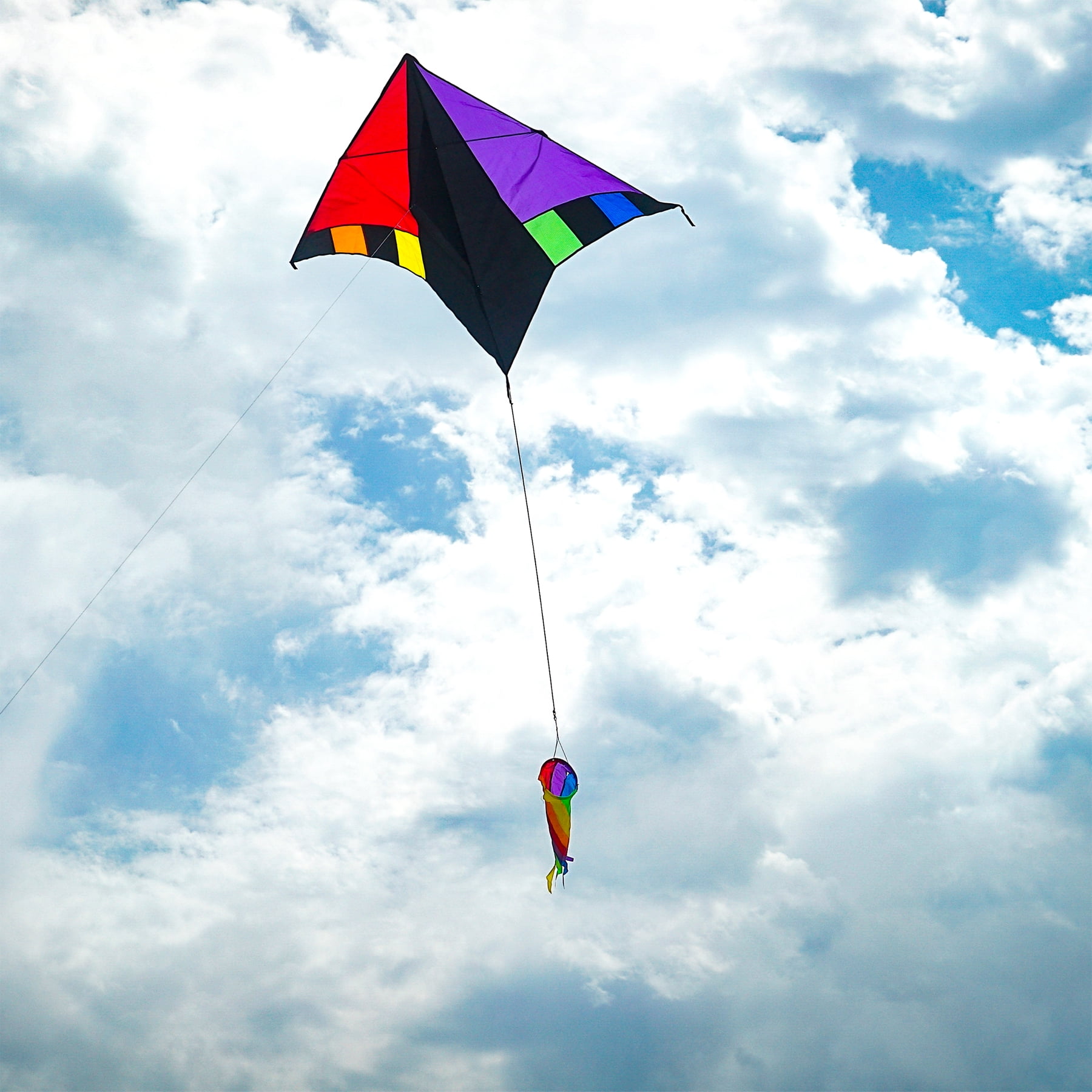 In the Breeze 3116 — Rainbow Zephyr Kite — Colorful Easy-Flying Single-Line Kite for All Ages
