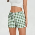 thumbnail image 4 of Women Y2K Plaid Shorts Elastic Low Rise Cute Pajama Boxer Shorts Summer Lounge Pj Sleep Short Bottom Sleepwear, 4 of 7
