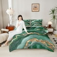 thumbnail image 4 of Feelyou Watercolor Marble Women Full Size Comforter Sets, Luxury Fashion Lime Green Bedding Comforter Set, Fashion Abstract Ombre Reversible Bedding Sets, Breathable Home Decor, 3 Pieces, 4 of 8