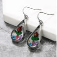 thumbnail image 2 of Boucles d'Oreilles en Forme de Larme de Fleur Naturelle Séchée, 2 of 4
