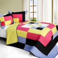 thumbnail image 1 of Charming Perfume - 3 Pieces Vermicelli - Quilted Patchwork Quilt Set  Full &amp; Queen Size - Multicolor, 1 of 1