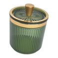 thumbnail image 2 of Makeup Cotton Swab Ball Holder Jar with Lid Container for Countertop Dresser light green, 2 of 10