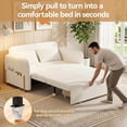 thumbnail image 6 of Mohsoe Convertible Sofa Bed 3-in-1, Sleeper Chair with Chaise Lounge & Bed Modes, Under-Sofa Storage Drawer with Wheels, USB Type-C Charging, Teddy Fleece Fabric, Space-Saving for Studio Dorm, 6 of 10
