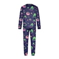 thumbnail image 5 of Family Halloween Pajama Set Long Sleeve Crew Neck, Soft Halloween Family Pajamas with Neon Green Ghost Pumpkin Print, Glow Matching Halloween Pajamas Sleepwear, 5 of 6