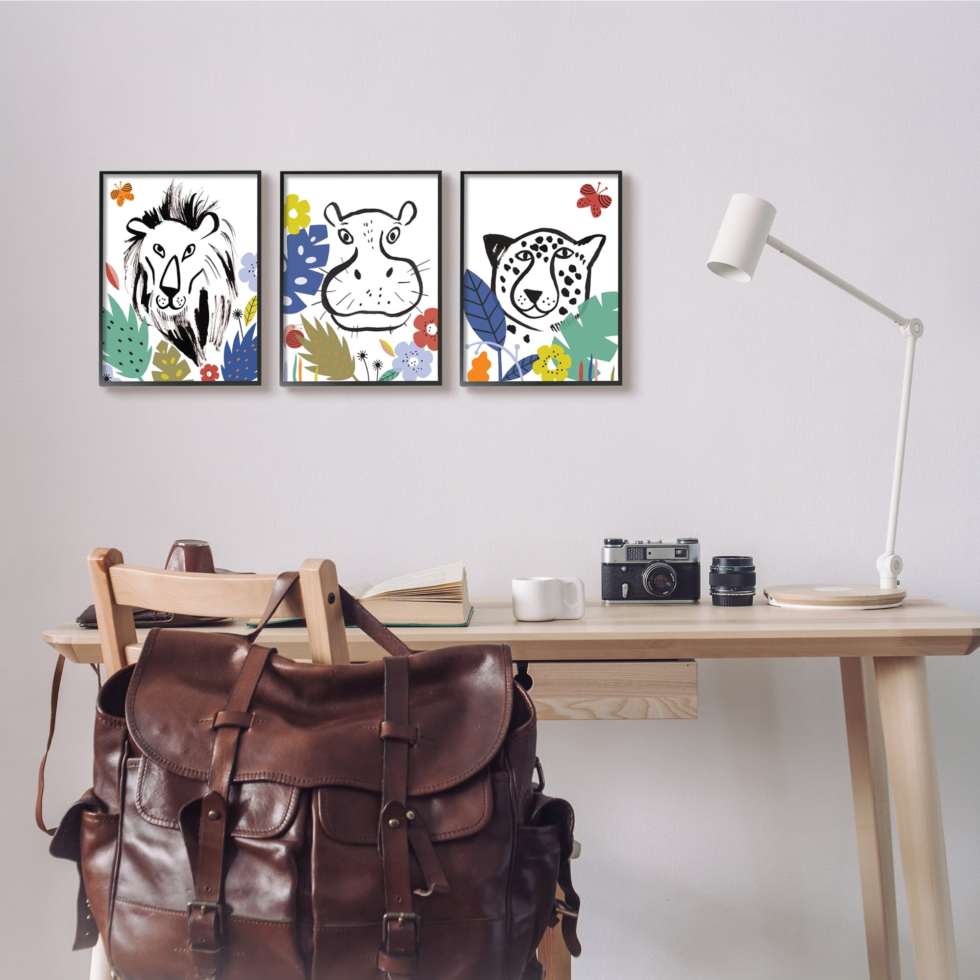 Stupell Industries Jungle Animal Kingdom Colorful Kids Pet Illustration,24 x 30, Design by Abi Hall