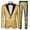 Gold, variant on Aofany Men'S Slim Fit Suit One Button 3-Piece Blazer Dress Business Wedding Party Jacket Shirt & Pant Set Plus Size Fasion Suits Men Clothing