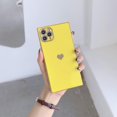 thumbnail image 1 of Suitable For Apple Iphone 12 Pro Max Square Electroplating Love Solid Color Fine Hole Mobile Phone Protective Shell Yellow, 1 of 2