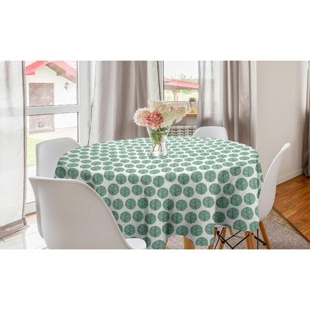 

Forest Round Tablecloth Woody Branches Trees in Circles Eco Friendly Environmental Graphic Circle Table Cloth Cover for Dining Room Kitchen Decor 60 Forest Green and White by Ambesonne