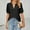 Black, variant on Womens Shirts Blouse Women's Fashion V-neck Solid Colour T-shirt Hollow Bubble Sleeve Loose Top