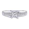 thumbnail image 2 of Invisible Set Princess Cut Diamond Engagement Ring in 14K White Gold (1 cttw), 2 of 5