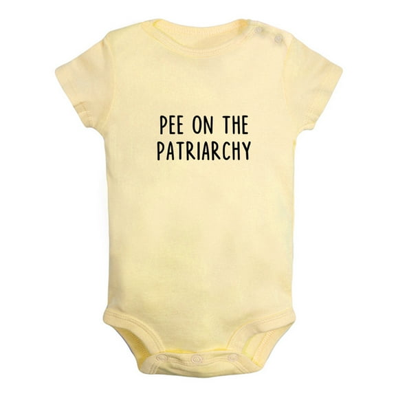 Pee On The Patriarchy Funny Rompers For Babies, Newborn Baby Unisex Bodysuits, Infant Jumpsuits, Toddler 0-24 Months Kids One-Piece Oufits (Yellow, 0-6 Months)