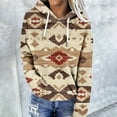 thumbnail image 2 of Weiqiqre Sweatshirts for Women Geometric Print Vintage Hoodie Pullover Western Ethnic Rhombus Printed Hooded Sweatshirt, 2 of 5