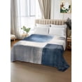 thumbnail image 2 of Navy Blue Grey Ombre California King Size Flat Sheet, Wrinkleproof & Fadeproof Cooling Flat Bed Sheet Only, Modern Oil Painting Abstract Breathable Soft Bedding Top Sheets 108 x 98 Inches, 2 of 8