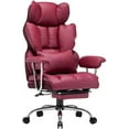 Efomao Desk Office Chair Big High Back Chair PU Leather Computer Chair