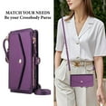 thumbnail image 5 of For iPhone 16 Pro Crossbody Wallet Phone Case,Magnetic Detachable Flip,With Wrist Strap&Shoulder Strap,Zipper Pocket,Card Holder,Compatible with Mag-Safe,PU Leather Shockproof Case,Purple, 5 of 8