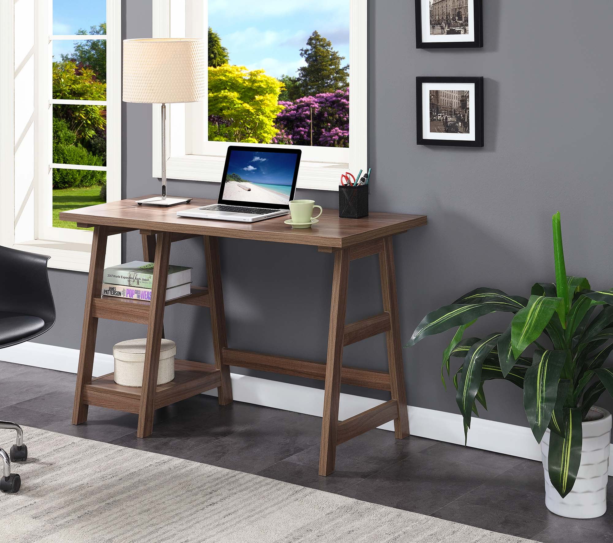 Convenience Concepts Designs2Go Trestle Desk, Multiple Finishes