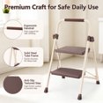Poop Aba 2 Step Ladder, Folding Step Stool with Handrail and Anti-Slip Pedal ...
