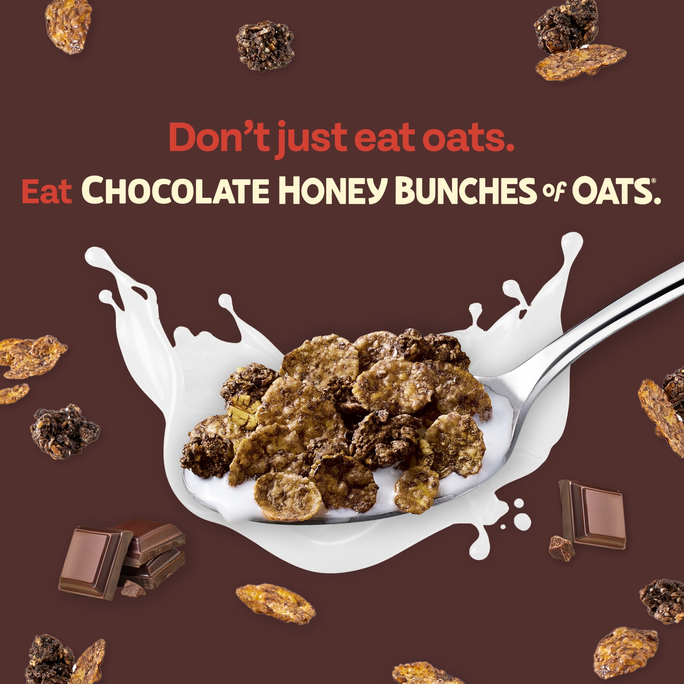 Honey Bunches of Oats Chocolate Breakfast Cereal, Made with Whole Grain Cereal, 18oz Box